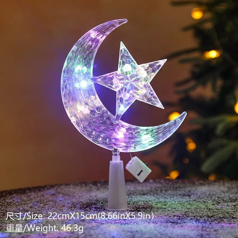 LED Star Christmas Tree Topper – Colorful Xmas Light Decoration Christmas Tree Topper Babs 08 1Pcs
