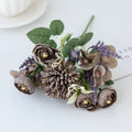Artificial Silk Hydrangea & Rose Bouquet – Wedding Home Decor Artificial Flower Bouquet Babs GRAY 1 pc