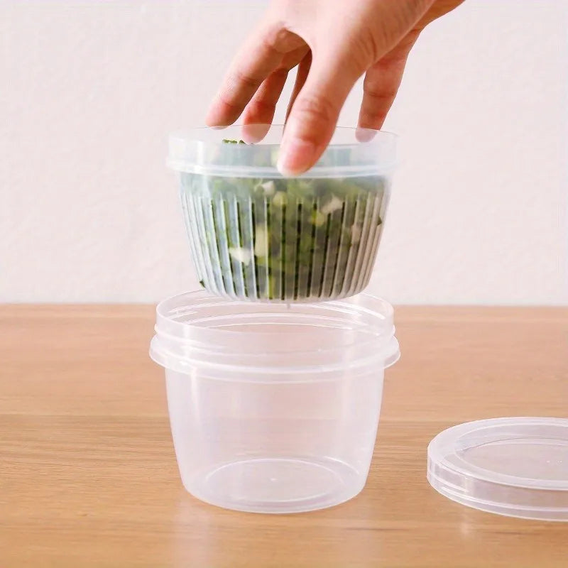 Double-Layer Onion & Garlic Fridge Storage Box | Food Keeper Food Storage Container Babs