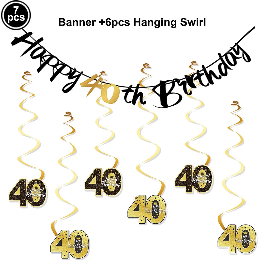 40th Birthday White & Gold Disposable Party Tableware Set Disposable Party Tableware Babs Brown
