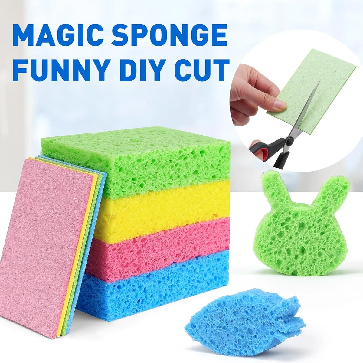 Compressed Cellulose Pop-Up Sponges – Non-Scratch Kitchen Scrub Kitchen Scrub Sponge Babs