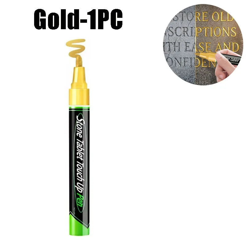 Tombstone Repair Pen – Stone, Metal & Rubber Touch-Up Tool Surface Repair Pen Babs Gold-1PC