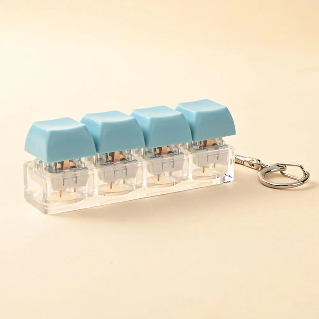Acrylic Keycap Fidget Keychain – 4-Key Clicker Toy for Adults Fidget Keychain Toy Babs