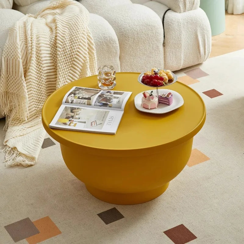 Nordic Round Coffee Table with Storage | Modern Living Room Round Coffee Table Babs