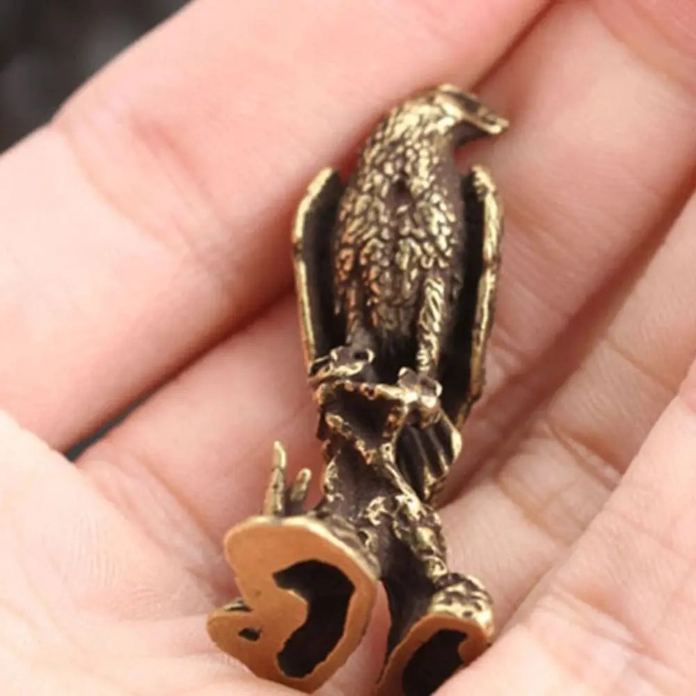 Copper Eagle Bird Figurine Feng Shui Statue Miniature Sculpture Bird Figurine Sculpture Babs