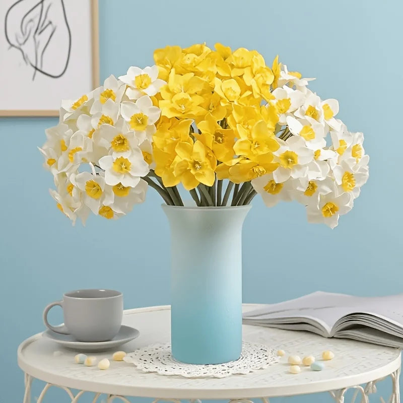 Artificial Daffodil Silk Bouquet – Spring Home & Office Décor Silk Flower Bouquet Babs