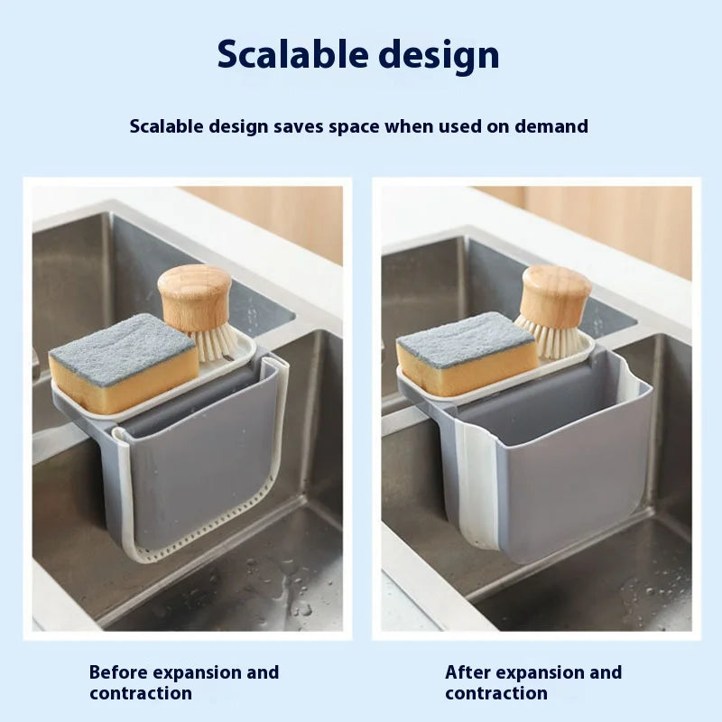 Kitchen Sink Retractable Drain Basket & Hanging Storage Rack Sink Drain Basket Babs