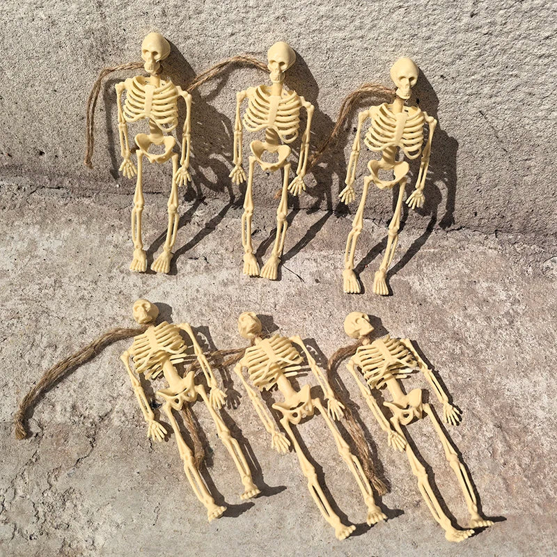 6pcs Halloween Hanging Skeleton Skull Props – Party Décor Set Halloween Skeleton Decor Babs