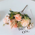 Silk Rose & Chrysanthemum Artificial Bouquet – 1 or 3 Pcs Artificial Flower Bouquet Babs color 5 3pcs