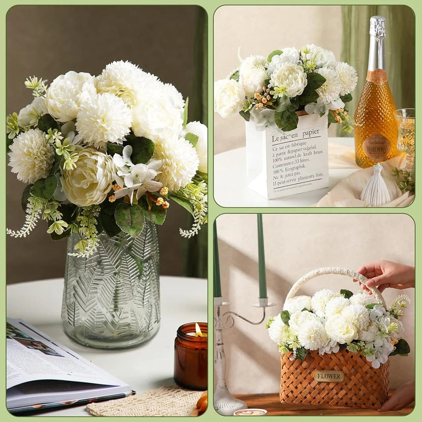 Silk Peony Hydrangea Artificial Flower Bouquet | Wedding & Home Décor Artificial Flower Bouquet Babs