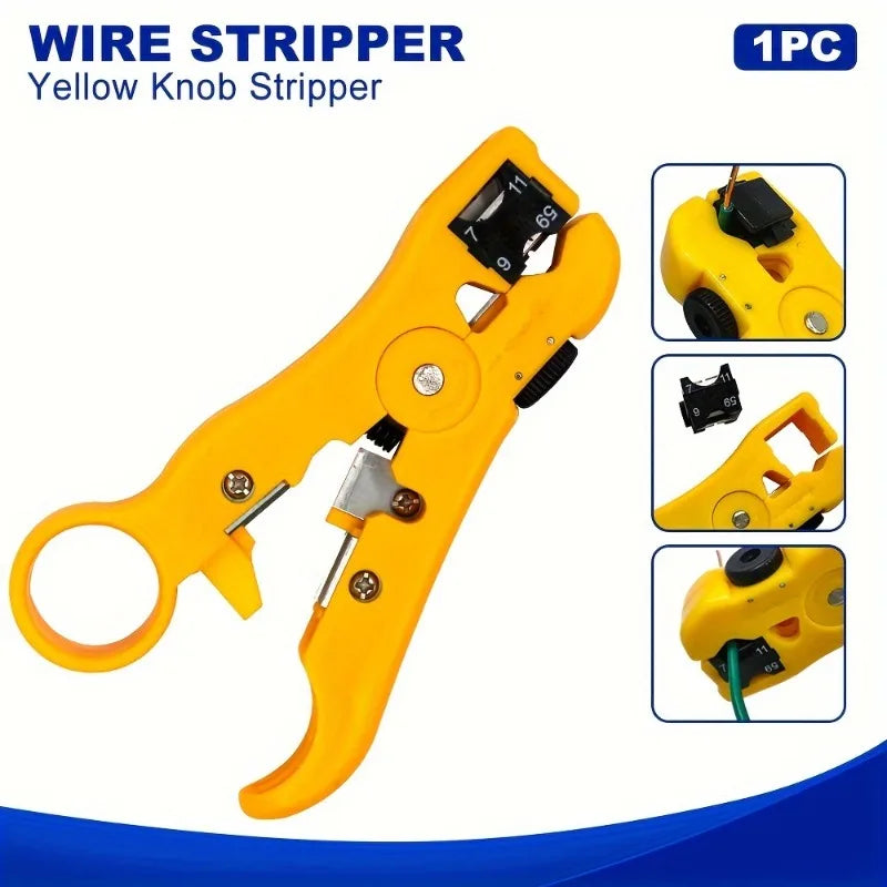 Coaxial Cable Stripper & Cutter – RG59 RG6 RG11 UTP/STP Cable Stripper Tool Babs