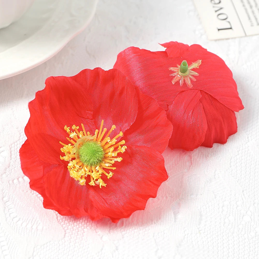 Silk Rose Flower Heads 10/20 Pcs – Wedding & DIY Decor Artificial Flower Heads Babs Red 20Pcs