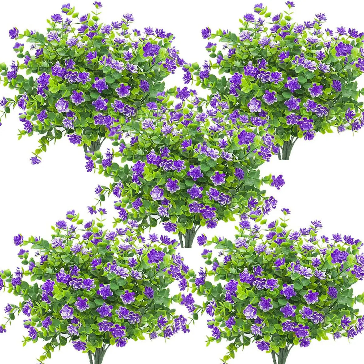 16 Pcs Fake Eucalyptus Stems – Artificial Greenery Decor Set Artificial Plant Stems Babs PURPLE 16 pcs