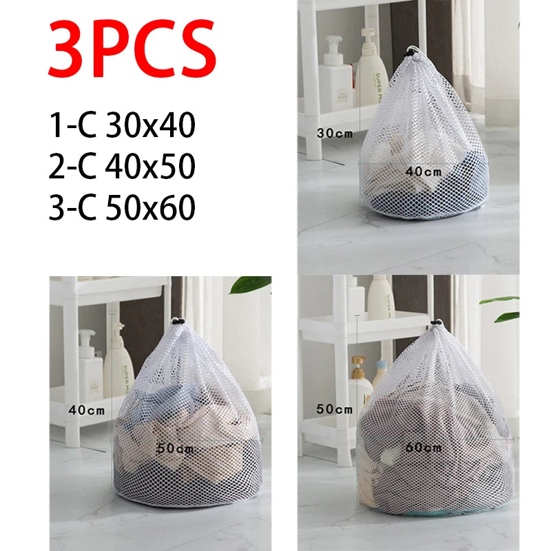 Mesh Laundry Bag for Washing Machine – Reusable Net Wash Bag Mesh Laundry Bag Babs 3pcs 1-C 2-C 3-C