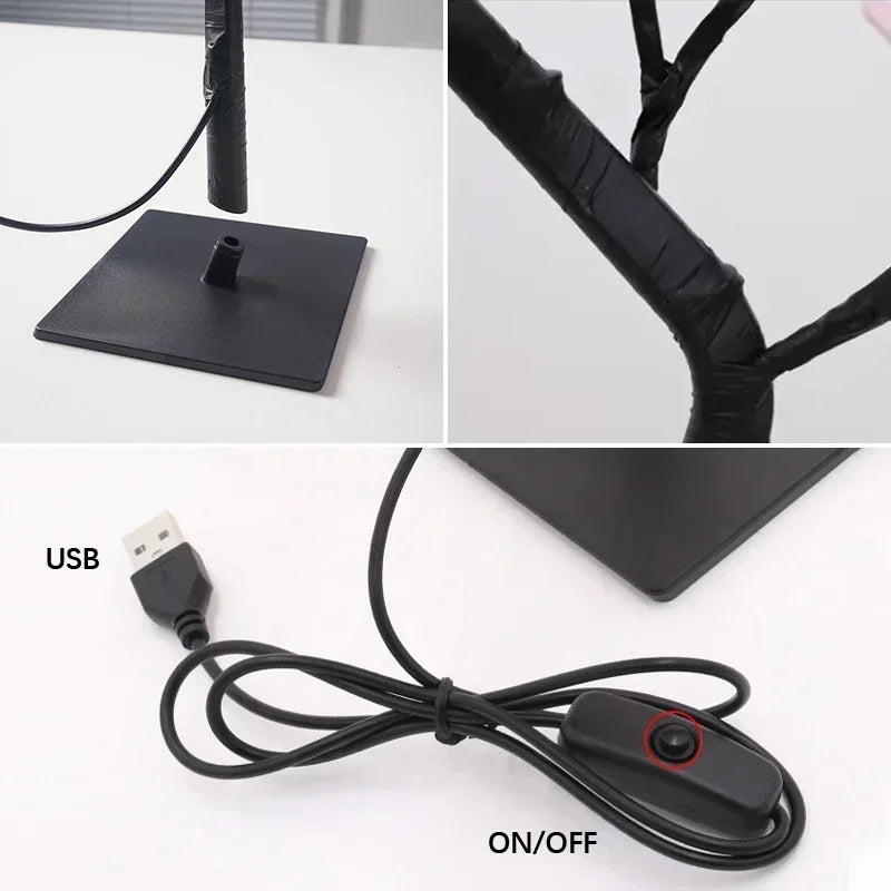 LED Rose Tree Night Light USB Table Lamp – Home & Event Decor LED Night Light Babs