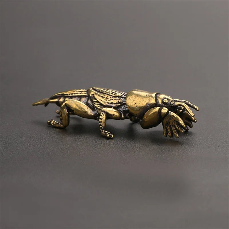 Pure Copper Cricket Figurine – Antique Brass Tea Pet Miniature Decor Copper Miniature Figurine Babs