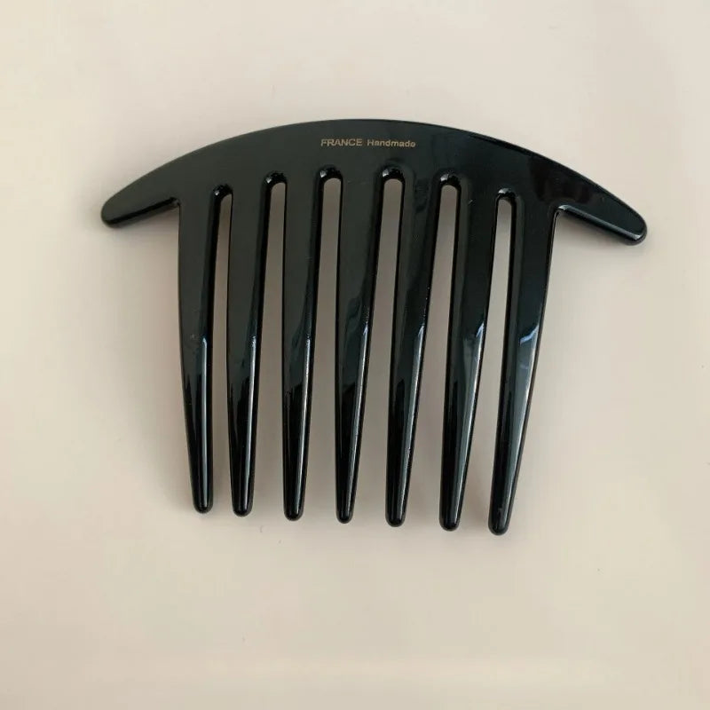 French U-Shaped Hairpin 7-Tooth Acetate Meatball Comb for Women Hair Comb Hairpin Babs