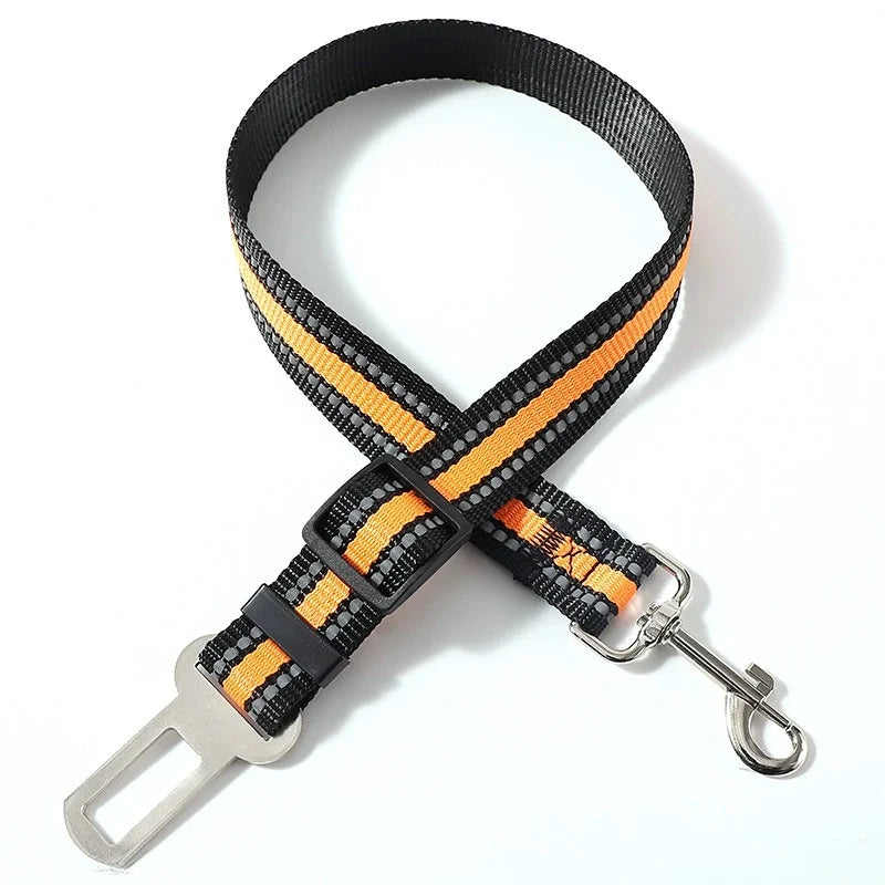 Adjustable Dog Car Seat Belt – Harness & Collar, All Dog Sizes Dog Car Seat Belt Babs Orange