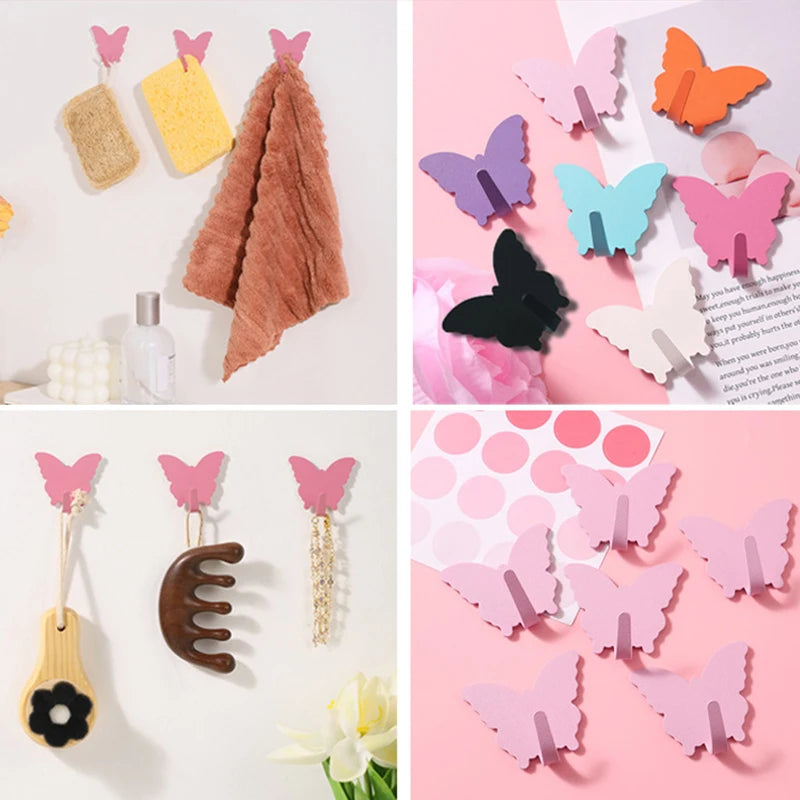 3-Pack Stainless Steel Butterfly Hooks – No-Drill Adhesive Wall Hooks Adhesive Wall Hooks Babs