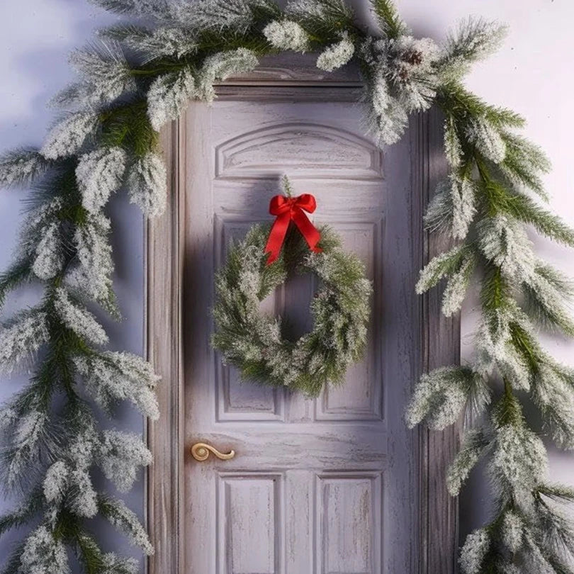 Artificial Cedar Rattan Wreath 200cm – Christmas & Garden Decor Artificial Wreath Garland Babs