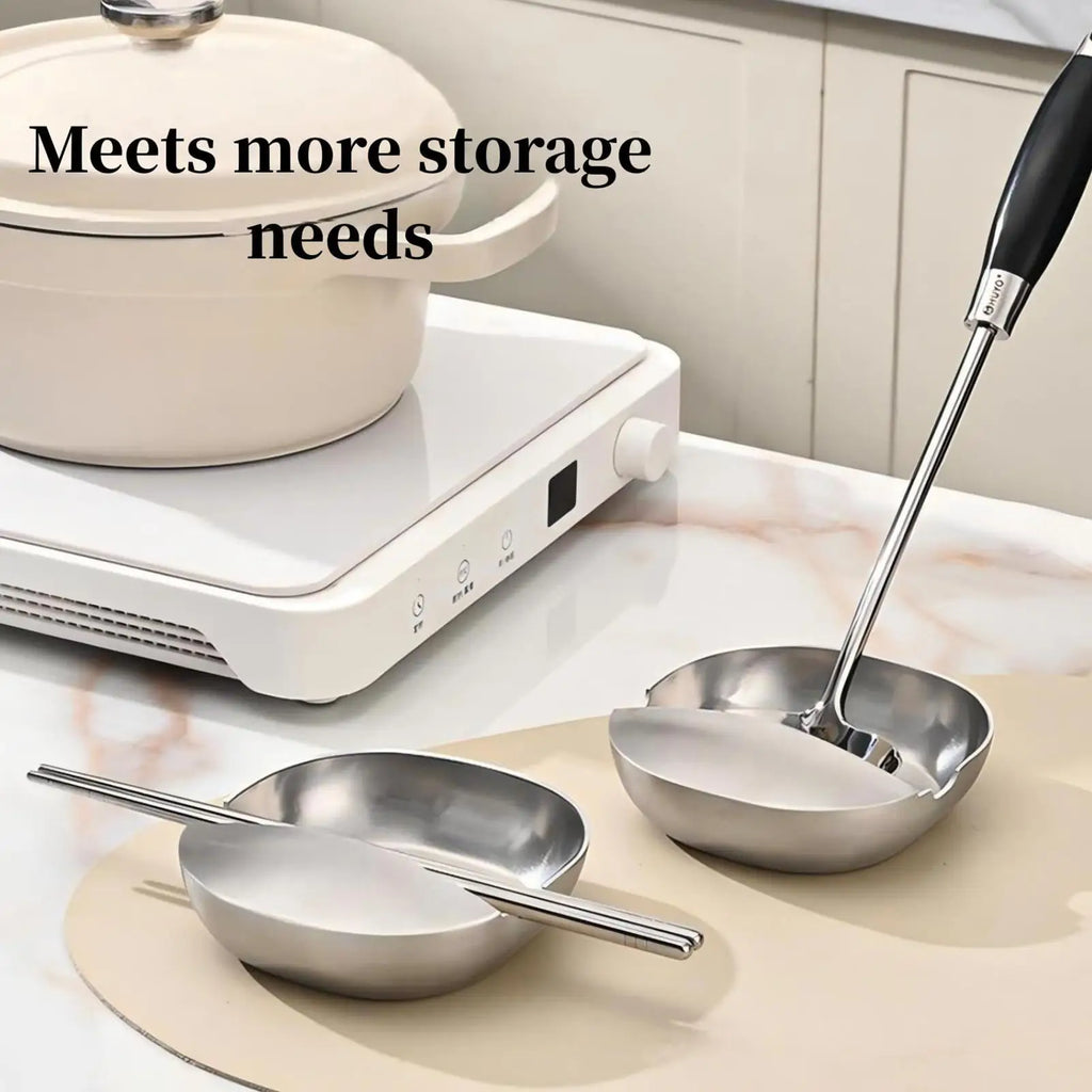Stainless Steel Spoon Rest & Utensil Holder for Kitchen Counter Spoon Rest Stand Babs