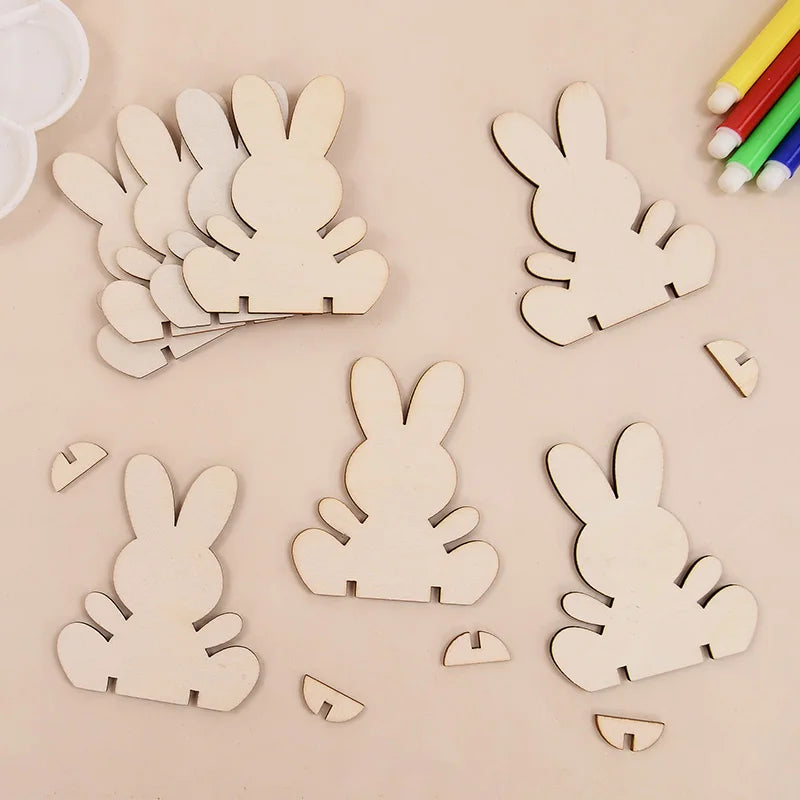 Wooden Easter Rabbit DIY Ornaments – 5/10/20 Pcs Craft Kit DIY Craft Ornament Kit Babs