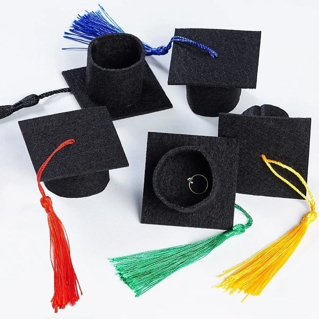 10PCS Mini Felt Graduation Cap Tassels – Party Bottle Decor Party Decoration Set Babs