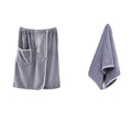 Men's Wearable Microfiber Bathrobe Towel with Magic Pocket Wearable Bath Towel Babs 2PCS