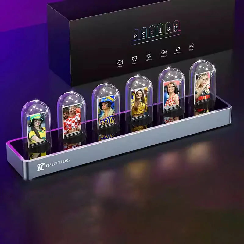 IPS Glow Tube Clock – RGB Digital Desk Clock, Gaming Decor Gift RGB Digital Desk Clock Babs