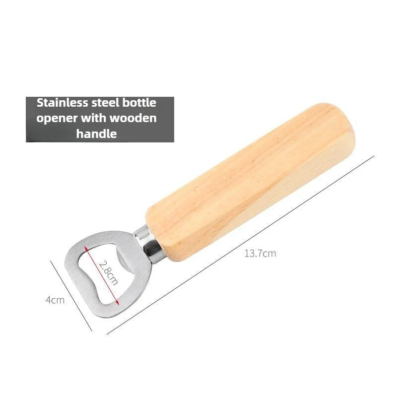 Wooden Handle Stainless Steel Bottle Opener – Bar & Kitchen Bottle Opener Babs