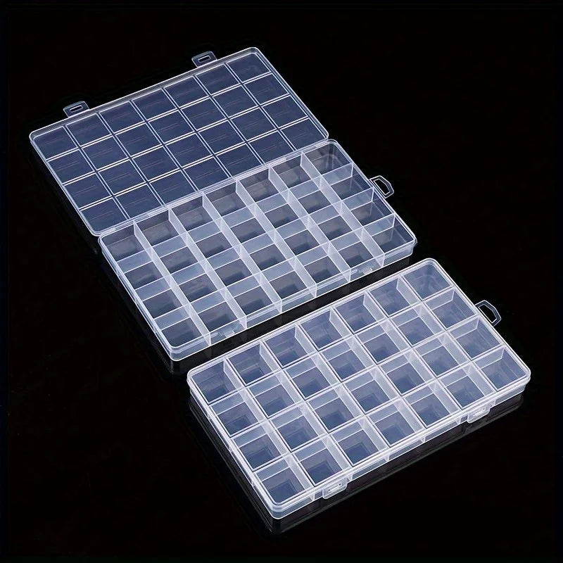 28-Compartment Plastic Jewelry & Bead Organizer Box – Clear Jewelry Storage Box Babs