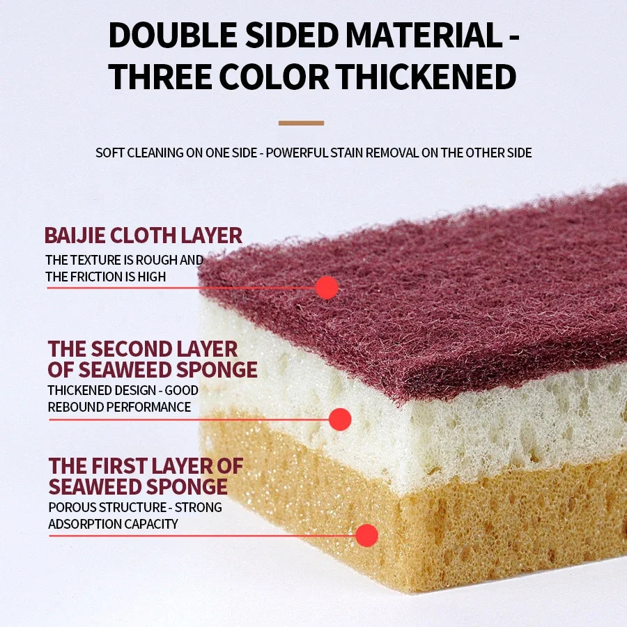 High Density Sponge Cleaning Cloth – Kitchen Dishwashing Scrubber Kitchen Sponge Scrubber Babs