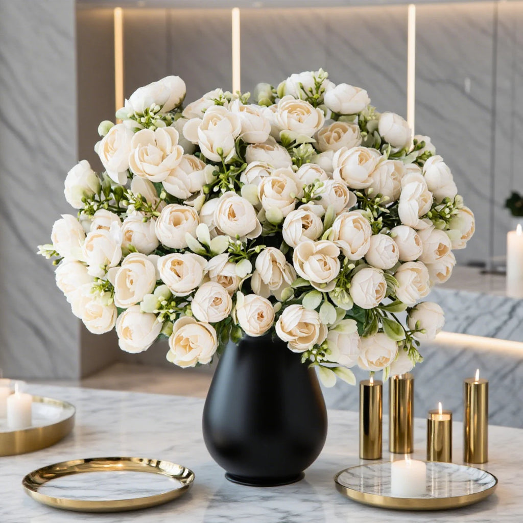 Silk Rose Artificial Tea Bud Flower – Wedding & Home Decor Artificial Silk Flower Babs
