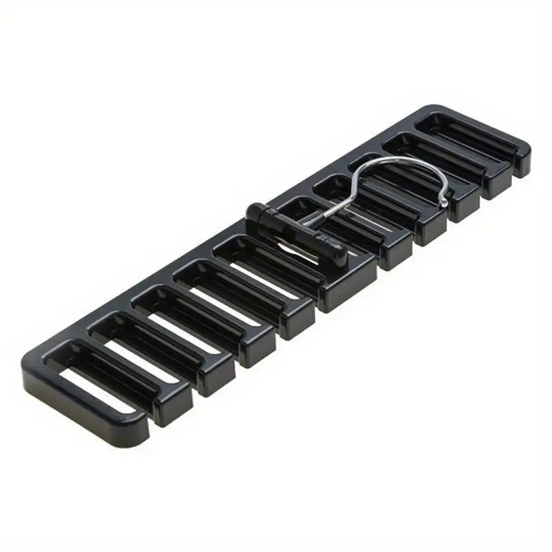 Rotating 10-Slot Belt & Tie Hanger Closet Organizer Rack Closet Organizer Rack Babs Black