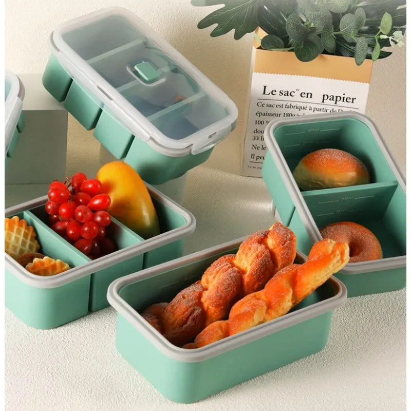 Food Grade Silicone Bento Box | Microwave-Safe Divided Lunch Box Silicone Bento Box Babs