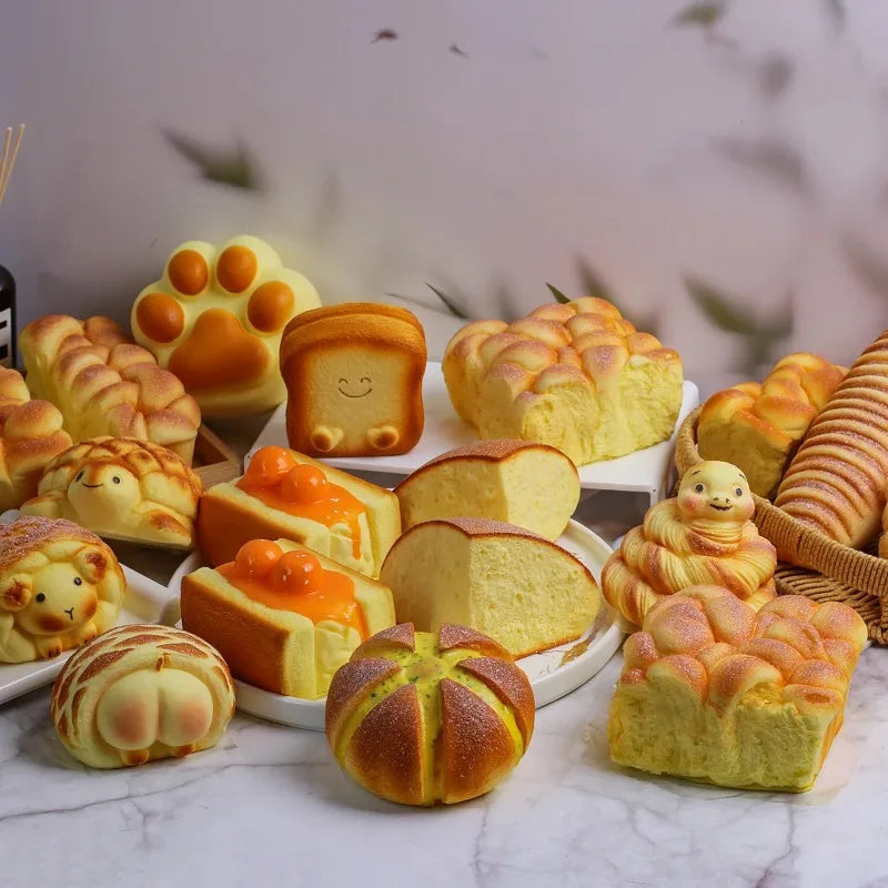 Slow Rebound Squishy Bread Squeeze Toy – Kawaii Desk Ornament Squishy Squeeze Toy Babs