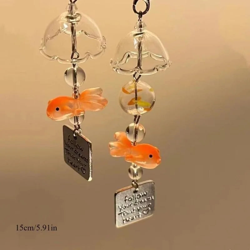 Goldfish Handmade Bead Pendant – Fish Wind Chime Bag Charm Bead Pendant Charm Babs
