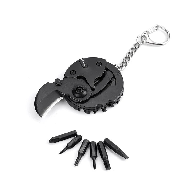 Folding Multitool Keychain Screwdriver Set with Bits – Pocket EDC Folding Multitool Babs