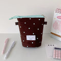 Large Capacity Vertical Pencil Case – Portable Polyester Pen Bag Pencil Case Babs brown