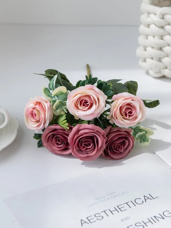 Silk Rose Artificial Flowers for Wedding & Home Décor Artificial Silk Flowers Babs color3 3 pcs