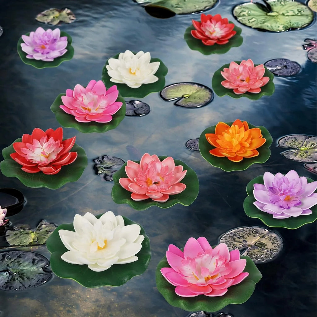 3/5Pcs Artificial Floating Foam Lotus Water Lily Pond Decor Artificial Floating Flowers Babs