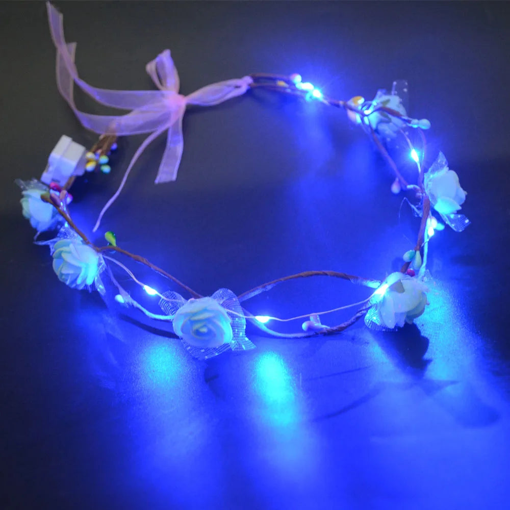 10-Pack LED Flower Crown Headbands | Floral Wreath Hair Accessories LED Floral Headband Babs 7