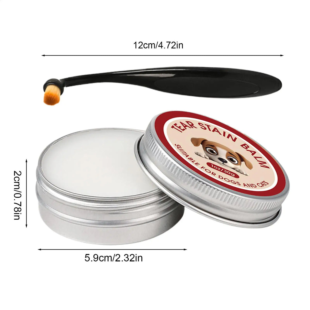 Dog Tear Stain Remover Balm 40g with Brush | Pet Eye Cleaner Pet Eye Cleaner Babs