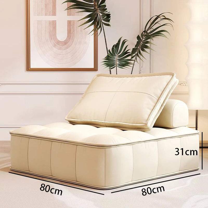 Modern L-Shaped Luxury Lazy Sofa – Nordic Single Sectional Sectional Lazy Sofa Babs White