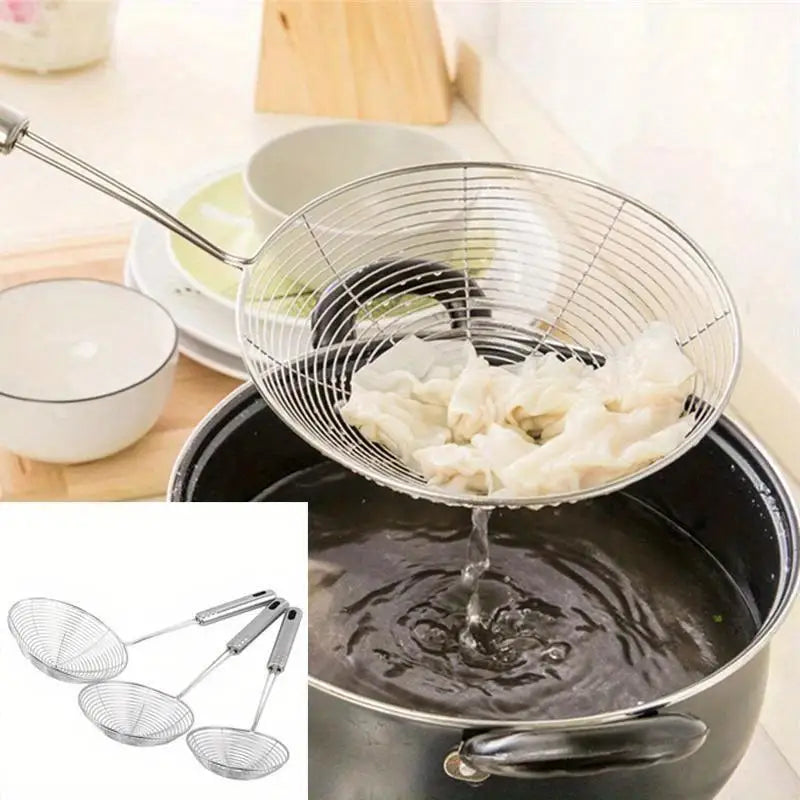 3-Piece Oval Stainless Steel Skimmer & Strainer Set Kitchen Strainer Set Babs