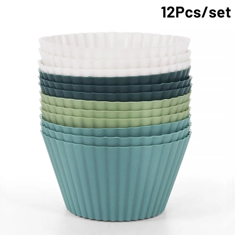 12-Piece Silicone Muffin Cupcake Liners – Reusable Baking Molds Silicone Baking Molds Babs 12pcs