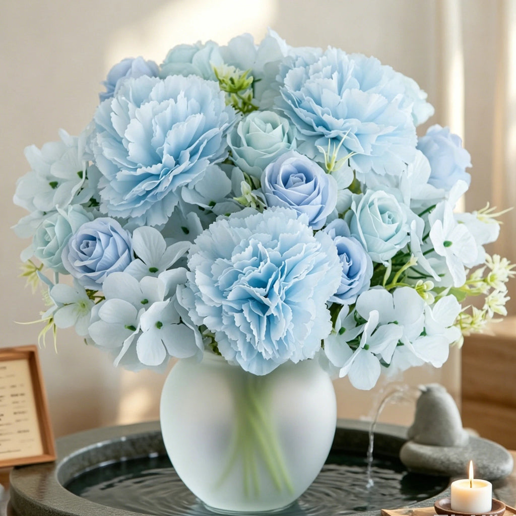 Artificial Silk Carnation Rose Bouquet – Wedding & Home Décor Artificial Flower Bouquet Babs