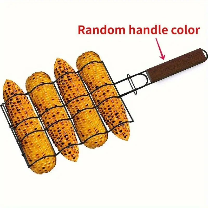 Metal BBQ Corn & Multi-Use Grilling Basket – Easy-Flip Rack BBQ Grilling Basket Babs