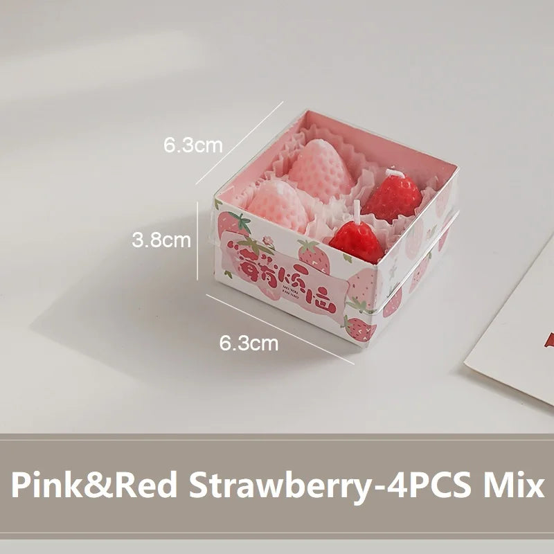 Strawberry Scented Candles Gift Box – Handmade Fruit Candles Scented Candle Set Babs 4MS