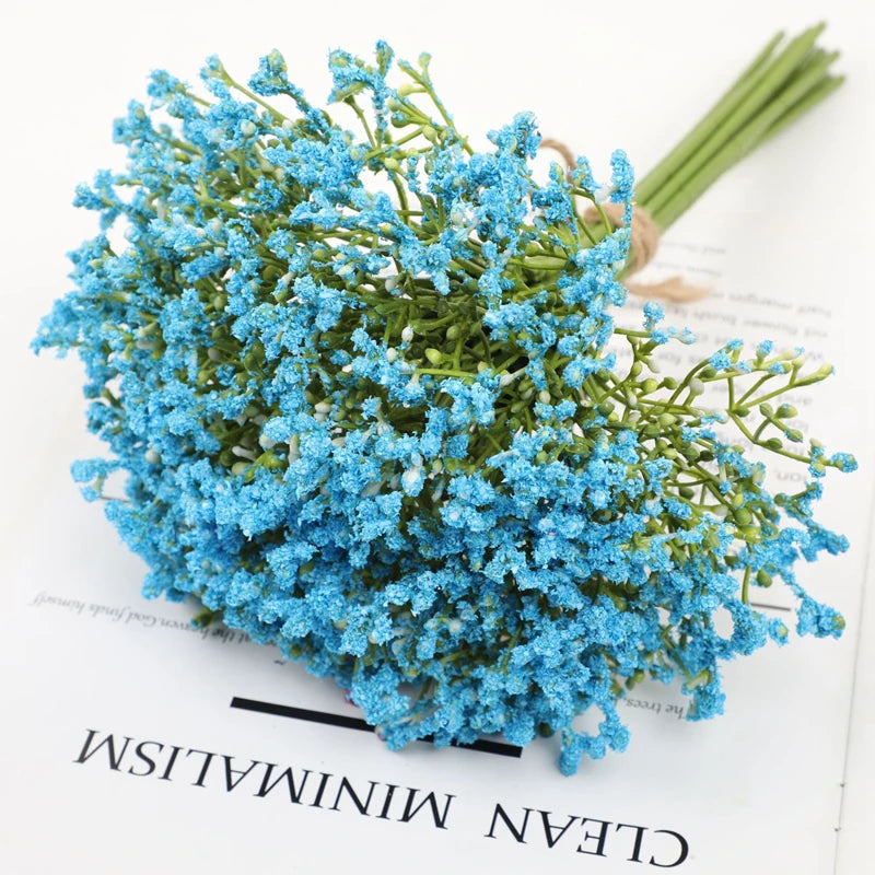 12pcs Artificial Baby's Breath Gypsophila Flowers White 32cm Artificial Flower Stems Babs blue